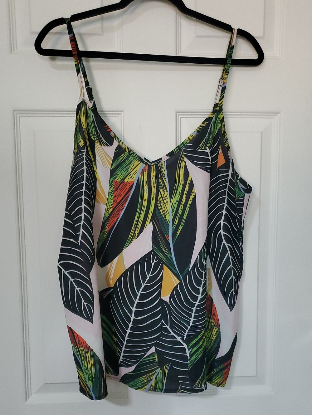 Tropical Leaf Print Cami Tank Top